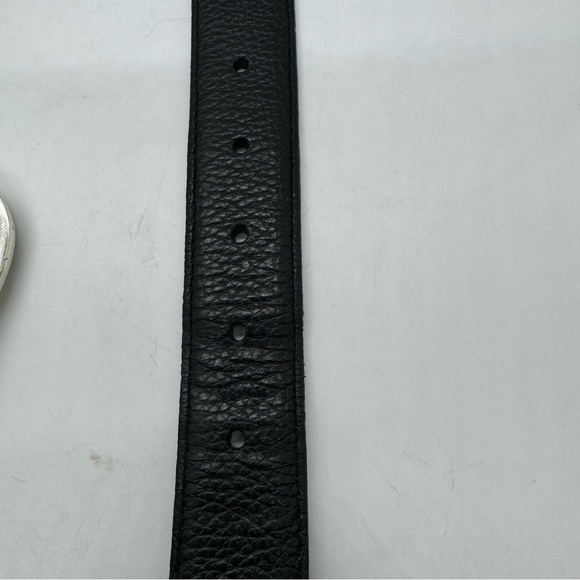 Brighton Reversible Leather Belt Black and Gray Taupe Silver Buckle Sz Medium - Picture 6 of 10